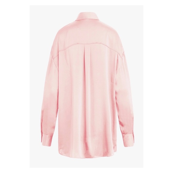 New! FAVORITE DAUGHTER Oversized Satin Ex-Boyfriend Shirt - Picture 5 of 14